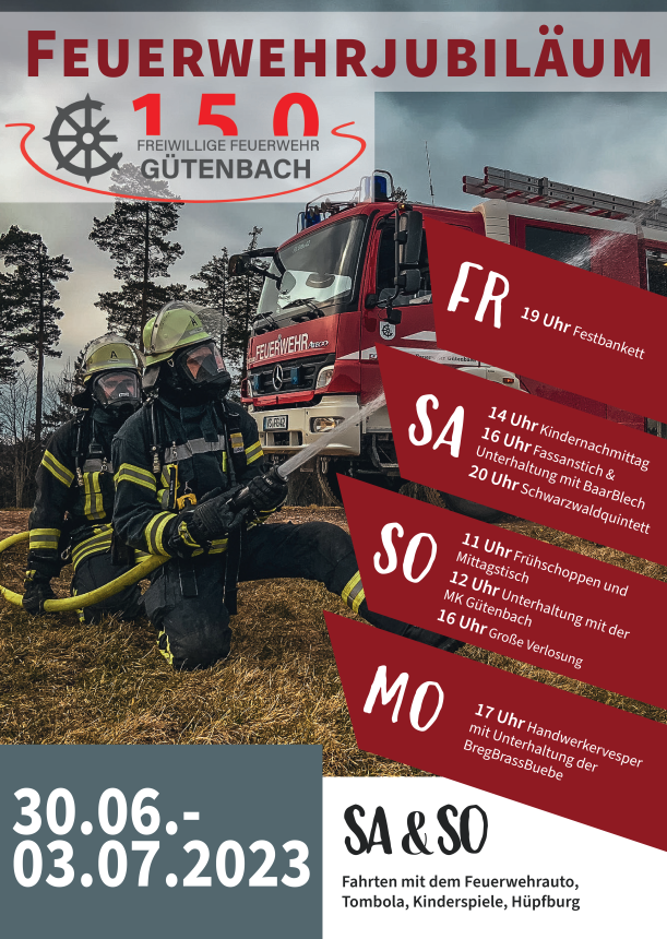 Jbilum 150 Jahre Feuerwehr Gtenbach